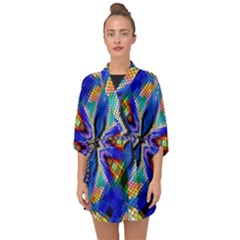 Art Kaleidoscope Meditation Mosaic Half Sleeve Chiffon Kimono by Wegoenart