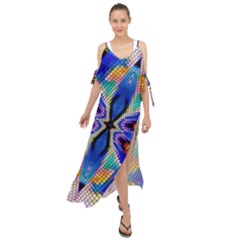 Art Kaleidoscope Meditation Mosaic Maxi Chiffon Cover Up Dress by Wegoenart