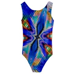 Art Kaleidoscope Meditation Mosaic Kids  Cut-out Back One Piece Swimsuit by Wegoenart