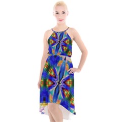 Art Kaleidoscope Meditation Mosaic High-low Halter Chiffon Dress  by Wegoenart