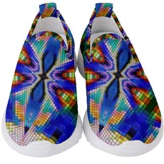 Art Kaleidoscope Meditation Mosaic Kids  Slip On Sneakers by Wegoenart