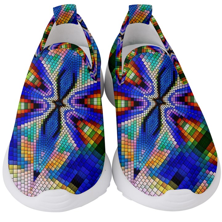 Art Kaleidoscope Meditation Mosaic Kids  Slip On Sneakers