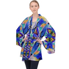 Art Kaleidoscope Meditation Mosaic Velvet Kimono Robe by Wegoenart