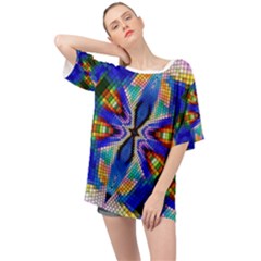 Art Kaleidoscope Meditation Mosaic Oversized Chiffon Top