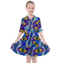 Art Kaleidoscope Meditation Mosaic Kids  All Frills Chiffon Dress