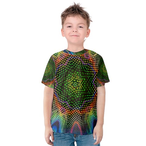 Kaleidoscope Art Unique Design Kids  Cotton Tee by Wegoenart