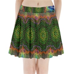 Kaleidoscope Art Unique Design Pleated Mini Skirt by Wegoenart