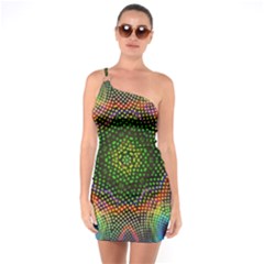 Kaleidoscope Art Unique Design One Soulder Bodycon Dress by Wegoenart