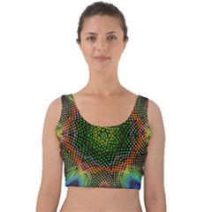 Kaleidoscope Art Unique Design Velvet Crop Top