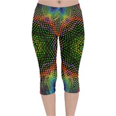 Kaleidoscope Art Unique Design Velvet Capri Leggings 