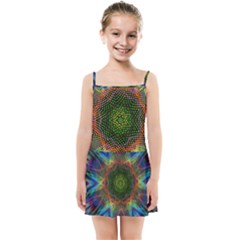 Kaleidoscope Art Unique Design Kids  Summer Sun Dress by Wegoenart