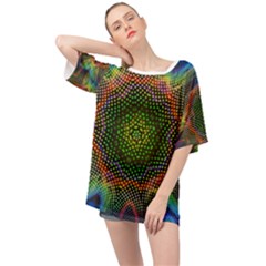 Kaleidoscope Art Unique Design Oversized Chiffon Top