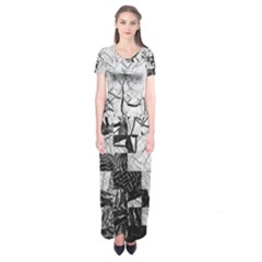 Broken Tree Generative Art Justifyyourlove Short Sleeve Maxi Dress by Wegoenart