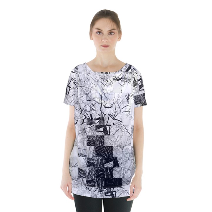 Broken Tree Generative Art Justifyyourlove Skirt Hem Sports Top