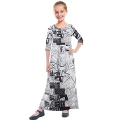 Broken Tree Generative Art Justifyyourlove Kids  Quarter Sleeve Maxi Dress by Wegoenart