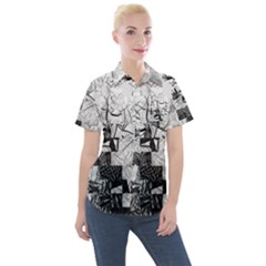 Broken Tree Generative Art Justifyyourlove Women s Short Sleeve Pocket Shirt