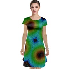 Kaleidoscope Art Unique Design Cap Sleeve Nightdress