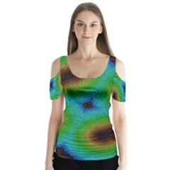 Kaleidoscope Art Unique Design Butterfly Sleeve Cutout Tee 