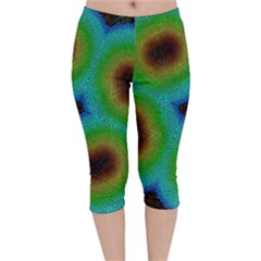 Kaleidoscope Art Unique Design Velvet Capri Leggings 