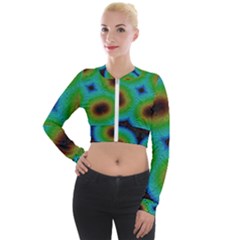 Kaleidoscope Art Unique Design Long Sleeve Cropped Velvet Jacket