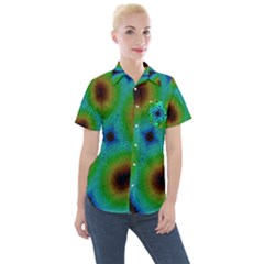 Kaleidoscope Art Unique Design Women s Short Sleeve Pocket Shirt