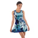 Wonderful Blue Flowers Cotton Racerback Dress View1