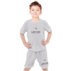 Grey & White - Larenard Sportswear - By Larenard Studios Kids  Tee And Shorts Set by LaRenard