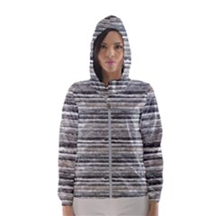 Striped Grunge Print Design Women s Hooded Windbreaker by dflcprintsclothing