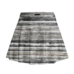 Striped Grunge Print Design Mini Flare Skirt