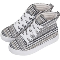 Striped Grunge Print Design Kids  Hi-top Skate Sneakers by dflcprintsclothing