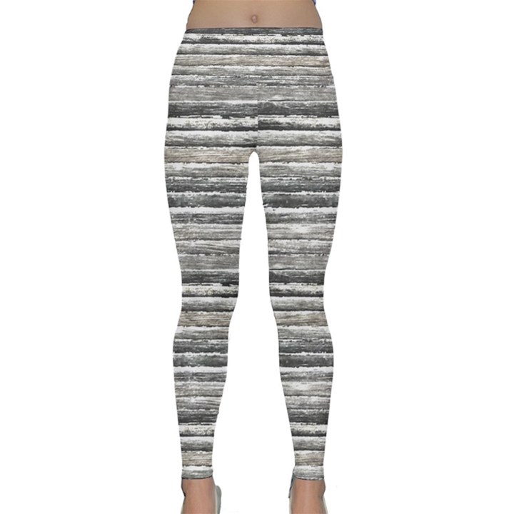 Striped Grunge Print Design Lightweight Velour Classic Yoga Leggings