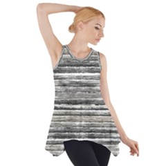 Striped Grunge Print Design Side Drop Tank Tunic by dflcprintsclothing