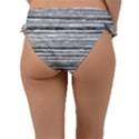 Striped Grunge Print Design Frill Bikini Bottom View2