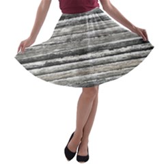 Striped Grunge Print Design A-line Skater Skirt by dflcprintsclothing