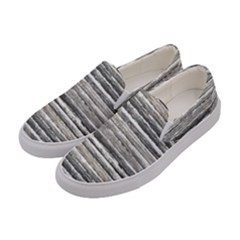 Striped Grunge Print Design Women s Canvas Slip Ons