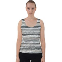 Striped Grunge Print Design Velvet Tank Top by dflcprintsclothing