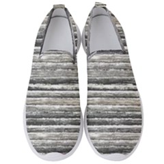 Striped Grunge Print Design Men s Slip On Sneakers by dflcprintsclothing