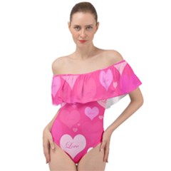 Heartsoflove Off Shoulder Velour Bodysuit 