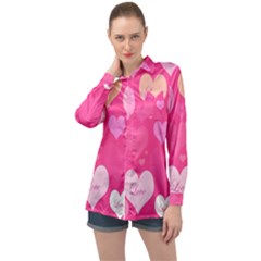 Heartsoflove Long Sleeve Satin Shirt