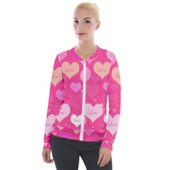 Heartsoflove Velour Zip Up Jacket