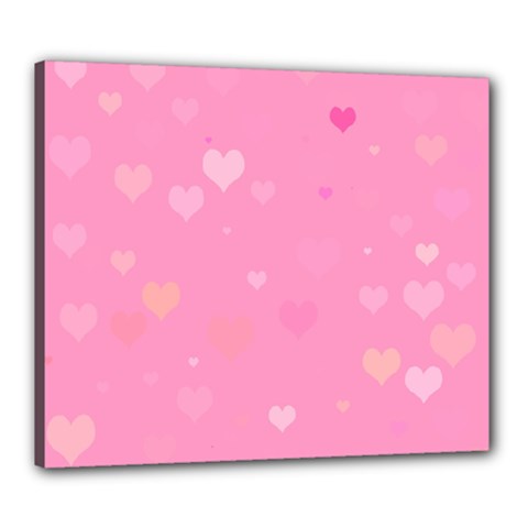 Pinkhearts Canvas 24  X 20  (stretched) by designsbyamerianna