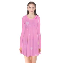 Pinkhearts Long Sleeve V-neck Flare Dress by designsbyamerianna