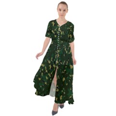 Greencamo Waist Tie Boho Maxi Dress