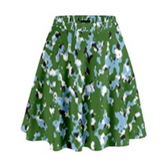 Greencamo1 High Waist Skirt by designsbyamerianna