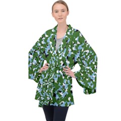 Greencamo1 Velvet Kimono Robe by designsbyamerianna