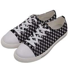 Black And White Boxes Women s Low Top Canvas Sneakers by designsbyamerianna