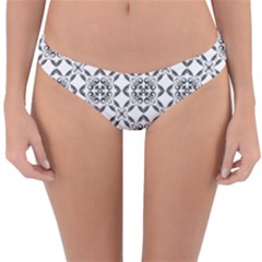 Black And White Patterned Backgroun Reversible Hipster Bikini Bottoms by designsbyamerianna