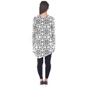 Black And White Patterned Backgroun Long Sleeve Tunic  View2