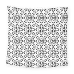 Black And White Patterned Backgroun Square Tapestry (large) by designsbyamerianna