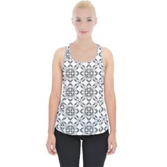 Black And White Patterned Backgroun Piece Up Tank Top by designsbyamerianna